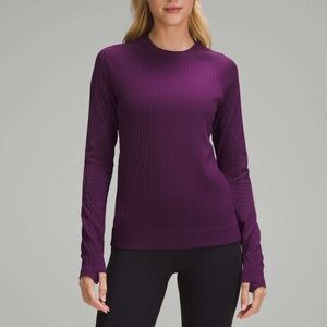 NWT Lululemon Rest Less Pullover in Aerial Current/Dramatic Magenta